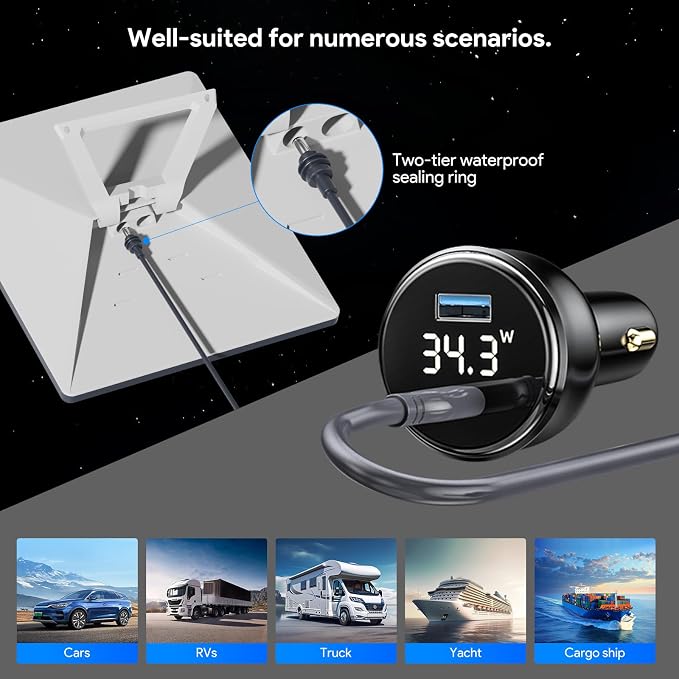 EDUP Starlink Mini Car Adapter DC Power Cable & Starlink Cigarette Lighter - Image 4