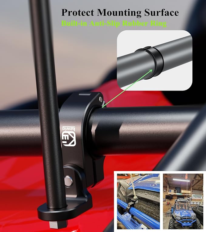 BRCOVAN Whip Light Flag Mount, Aluminum Alloy Off-Road LED Light Bar Mounting - Image 6