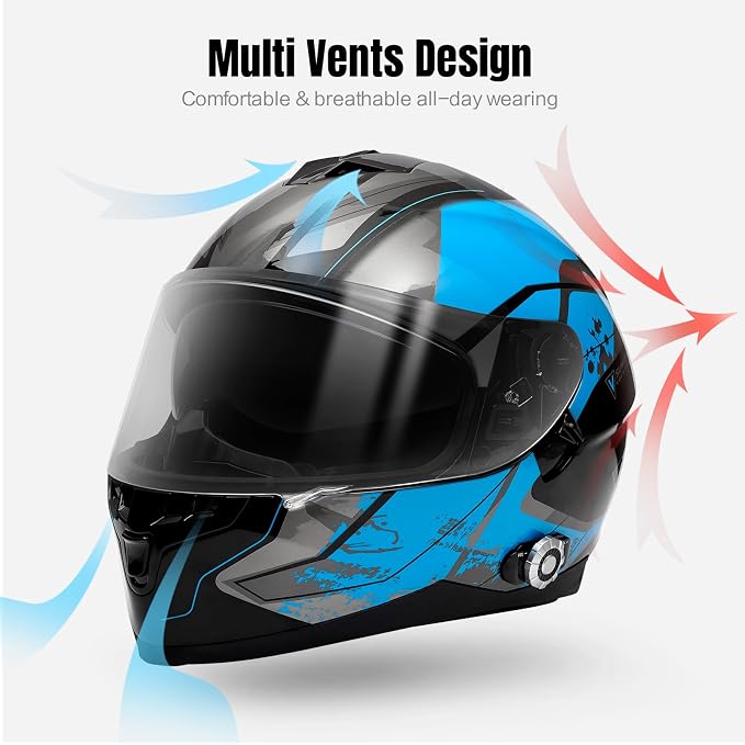 FreedConn BM12 Bluetooth Full Face Motorcycle Helmet - Image 5