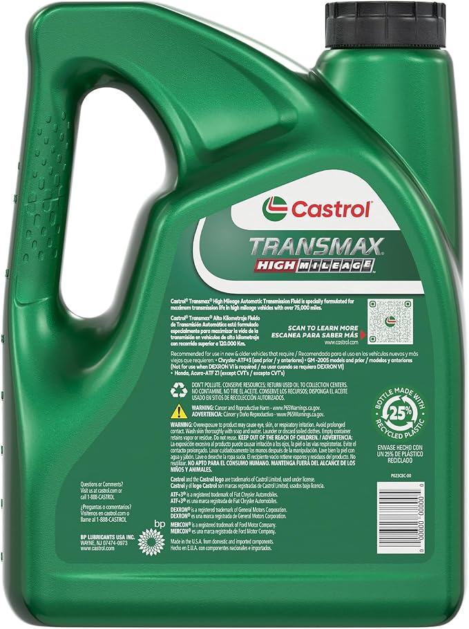 Castrol Transmax High Mileage Automatic Transmission Fluid, 1 Gallon - Image 3
