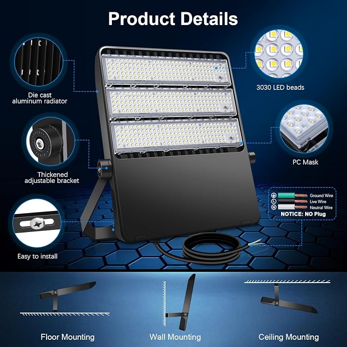 Stadium Lights Outdoor LED, Super Bright 50800 Lumen Stadium Flood Light 5000K - Image 5