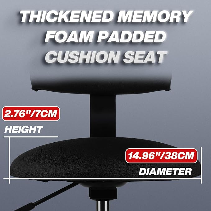 Shop Stool with Backrest, Mechanic Garage Stool - Image 9