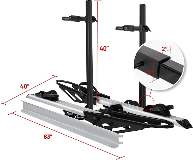 Hitch Mount Bike Rack with Ramp, 200 LB Capacity fits Cars, Trucks with 2 Inch - Image 9