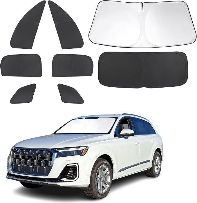 TINGLU Window Shades for Audi Q7 SUV 2016-2025 Accessories Side Full Windows by TINGLU
