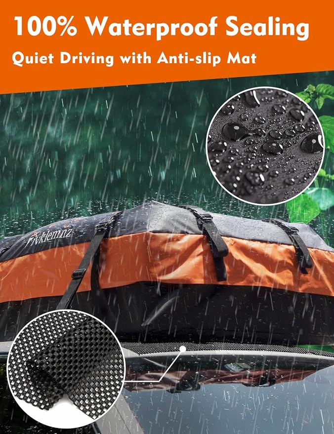 FIVKLEMNZ Car Rooftop Cargo Carrier Roof Bag Waterproof - Image 2