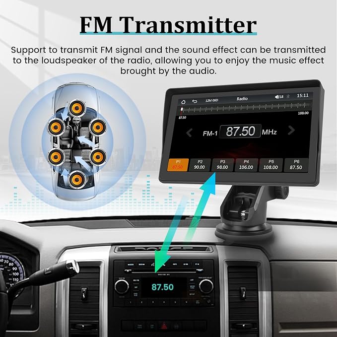 7 Inch Protable Apple Carplay Car Screen, Wireless Android Auto Dash Mount - Image 6