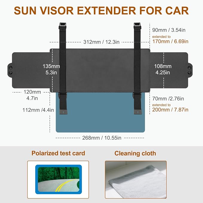 Sun Visor Extender for Car, Visor Extender Sun Blocker, Sun Visor Extension - Image 5