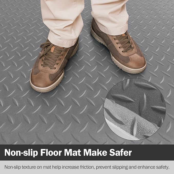 Nisorpa Garage Floor Rubber Mat, 4Ft x 8.2Ft Rubber Flooring Rolls, 1/8 Inch - Image 8