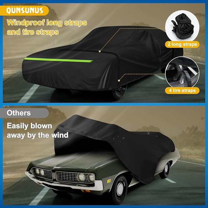QUNSUNUS Waterproof Car Cover for Ford Torino 1968-1976 and Fairlane 1968-1970 - Image 4