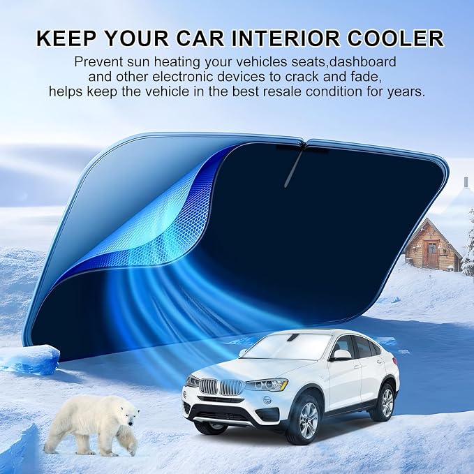 T TGBROS Windshield Sun Shade Custom Fit - Image 2