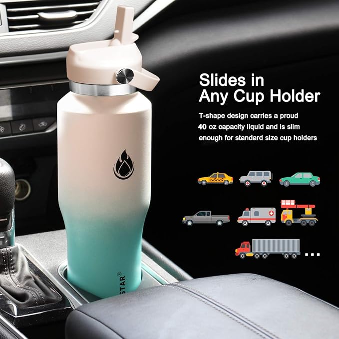 SENDESTAR SENDESTAR 40oz Stainless Steel Water Bottle, Double Wall Vacuum - Image 5