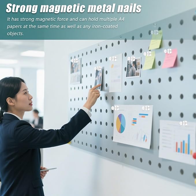 22 Pack Fridge Magnets Strong for Whiteboard, Push Pin Magnet, Refrigerator - Image 5