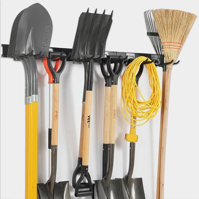 Locking Garden Tool Organizer, Garage Organization Wall Mount Storage Rack - Image 8