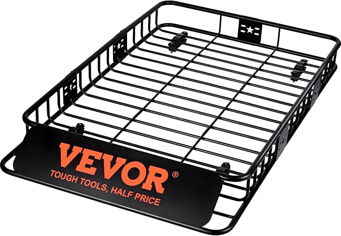 VEVOR Roof Rack Cargo Basket, Heavy-Duty Steel 200 LBS Capacity Universal Roof - Image 8