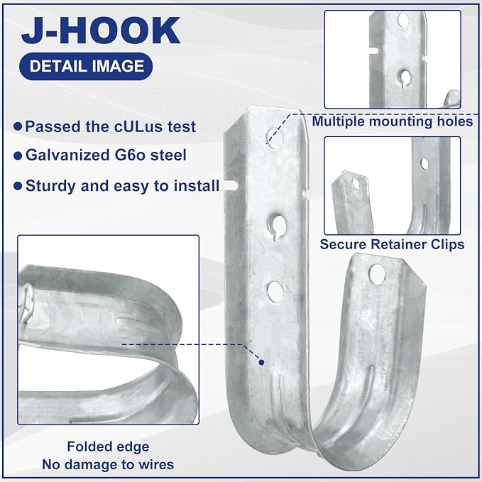 Gisafai 100 Cable Support J Hook, Cable Hooks - Image 3