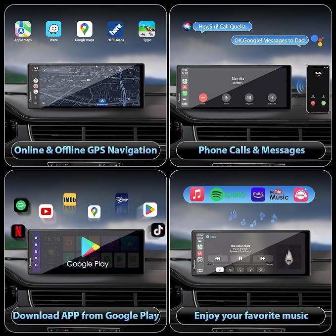 CARPURIDE Wireless CarPlay & Android Auto 4+64GB 8-Core, Online & Offline GPS - Image 6