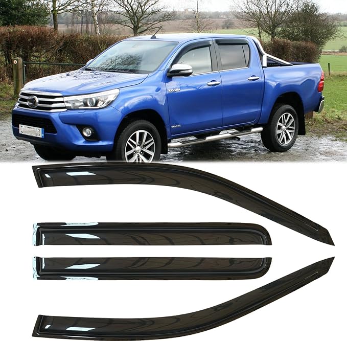 4pcs Outside Mount Style Dark Smoke Window Rain Guards Durable Side Wind - Image 2