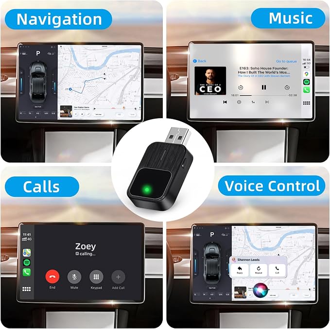 Wireless CarPlay Adapter for Apple, Android Auto Car Adapter 2025, 2in1 Mini - Image 6