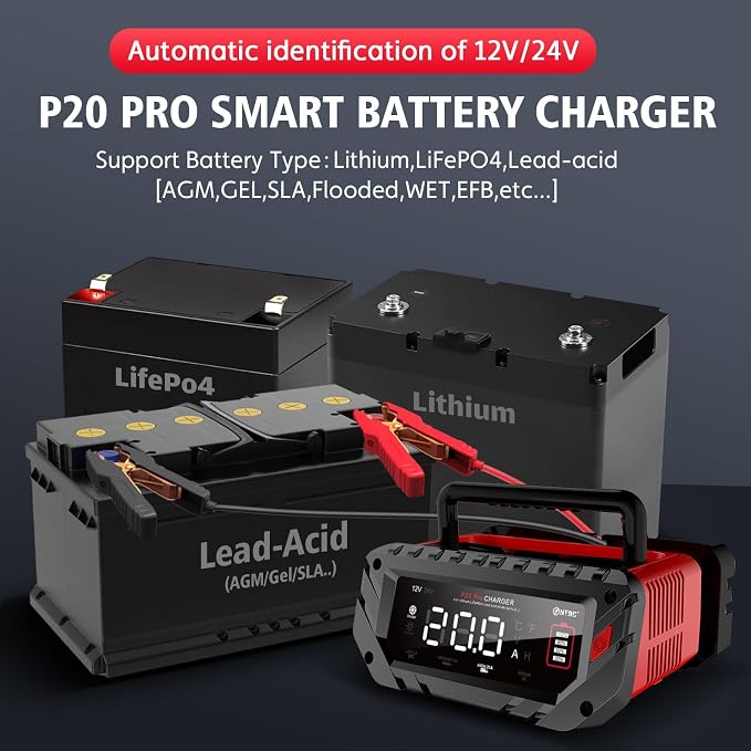 Lithium Lifepo4 Battery Charger, 12V 24V AGM Deep Cycle Fully Automatic Car - Image 4