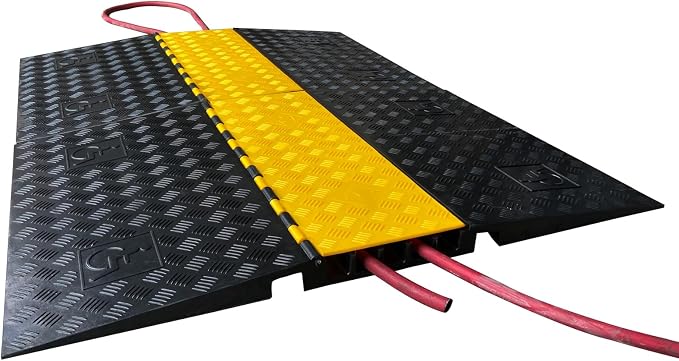Rubber Cable Ramp 5 Channel Drive Over Hose Cable Protector Outdoor 22000Lbs - Image 2