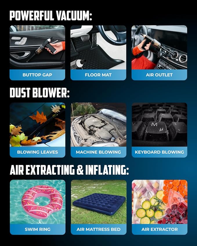 Portable Car Vacuum Cleaner “CrossClean 2-in-1 Vacuum & Air Blower | 120W - Image 7