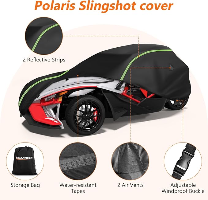 Full Cover Compatible with Polaris Slingshot with Roof, 420D Oxford Cloth - Image 3