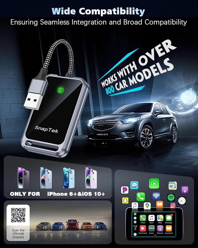 Wireless CarPlay Adapter for Apple iPhone, Convert Wired to Wireless CarPlay - Image 2