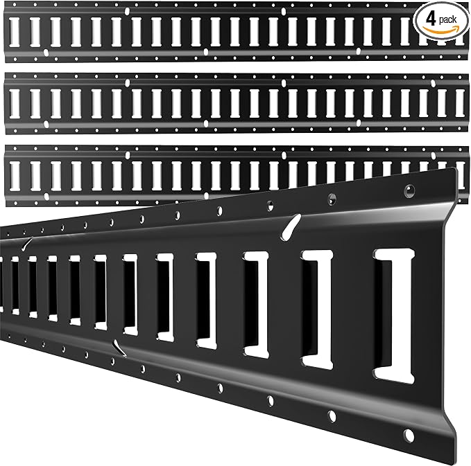 E Track 4'（4 Pack） with Powder-Coated Steel Trailer Tie Down by Digank