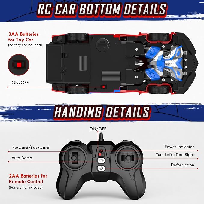Remote Control Car for Boys 4-7, 2.4GHz RC Car 1:18 Scale, One-Button - Image 9