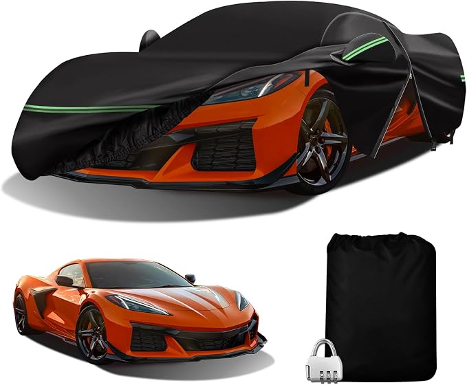 for Corvette 2020-2023 C8 Car Cover 210D Outdoor Waterproof UV Protection by DTNESS