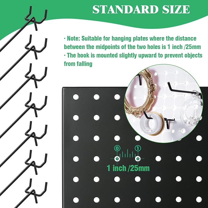 50Pcs 6"/15CM Pegboard Hooks Assortment Set, Metal Peg Board Hooks - Image 5