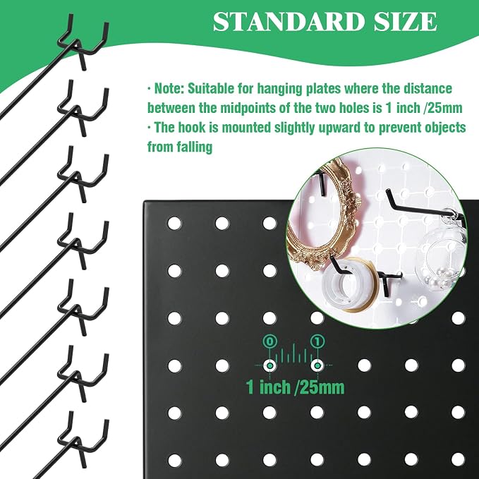50Pcs 4"/10CM Pegboard Hooks Assortment Set, Metal Peg Board Hooks - Image 5