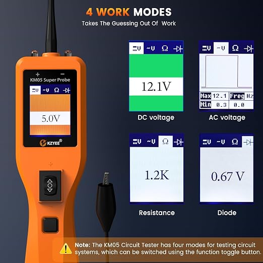 KZYEE KM05 Power Circuit Probe Tester – 12V/24V Automotive Electrical Tester - Image 2