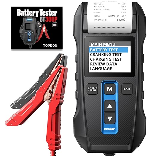 Car Battery Tester 12V 24V 100-2000CCA Lead-Acid Battery, TOPDON BT300P by TOPDON