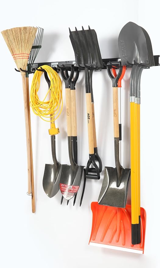 Locking Garden Tool Organizer, Garage Organization Wall Mount Storage Rack - Image 7