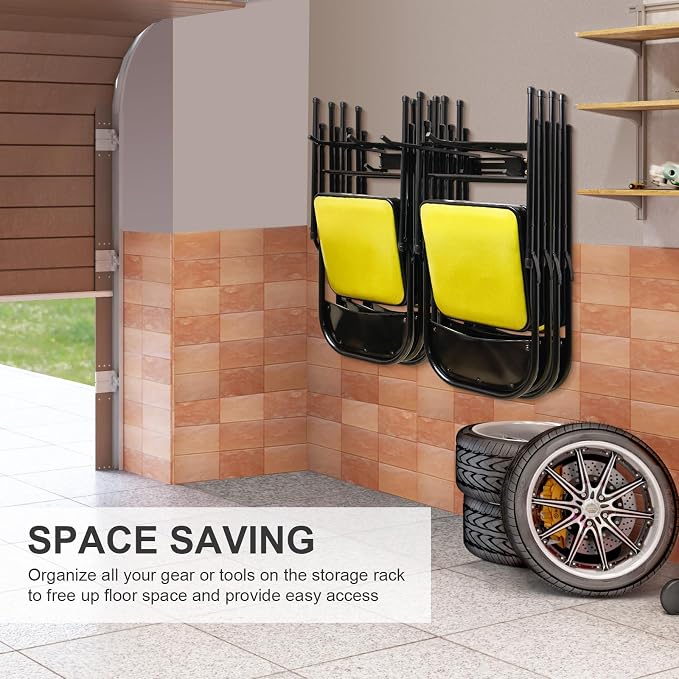 Folding Chair Storage Hangers Garage Wall Mounted, Heavy Duty Garden Tool - Image 5