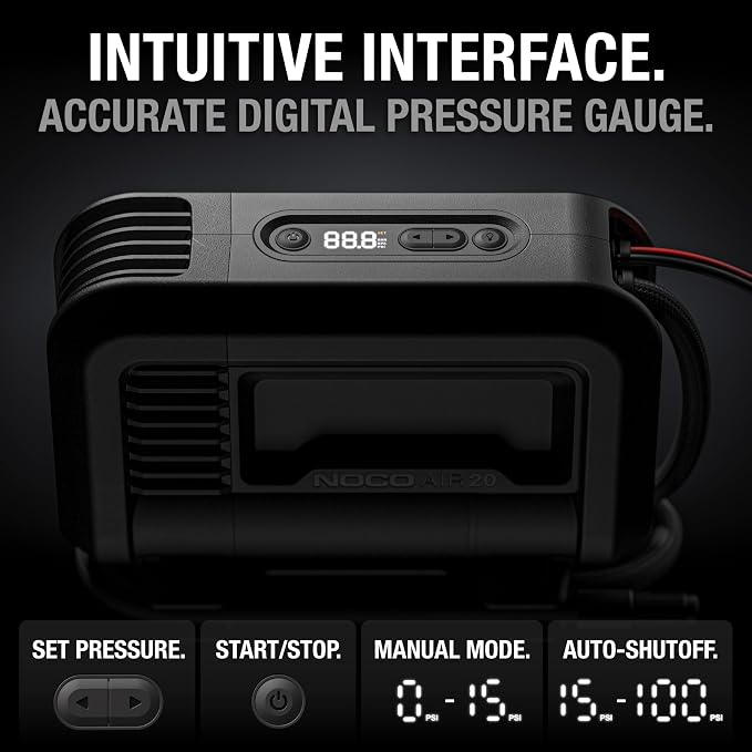 NOCO AIR20: UltraFast 20A Tire Inflator - 12V Portable Air Compressor Pump - Image 6
