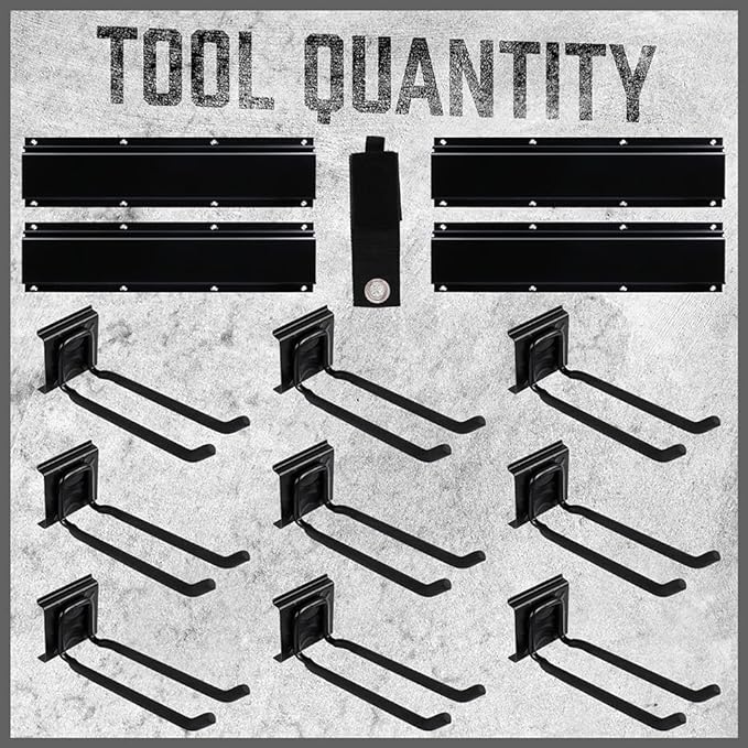 HORUSDY 64-Inch Heavy Duty Garage Organization Rack, 4 Packs Rails and 9 - Image 2