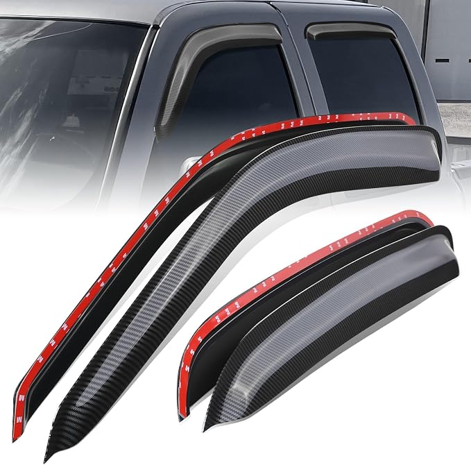 Auto Dynasty Set of 4 Carbon Fiber Pattern Window Visors Compatible by AutoDynasty