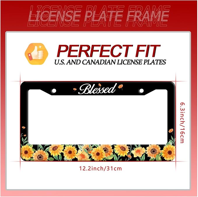 Watercolor Sunflower License Plate Beautiful Floral License Plate Stainless - Image 7