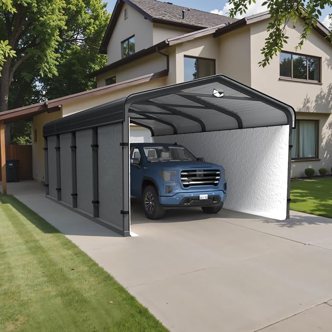 Metal Carport, Carport Canopy 12x20 Heavy Duty All Weather, Car Tent Garage by Sannwsg
