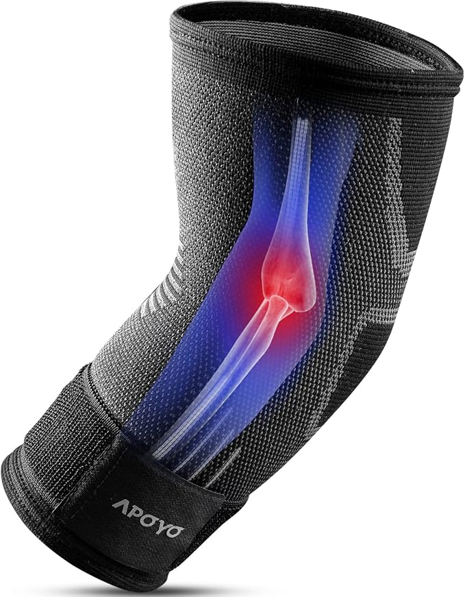 APOYO Elbow Brace for Tendonitis and Tennis Elbow, Compression Sleeve for by APOYO
