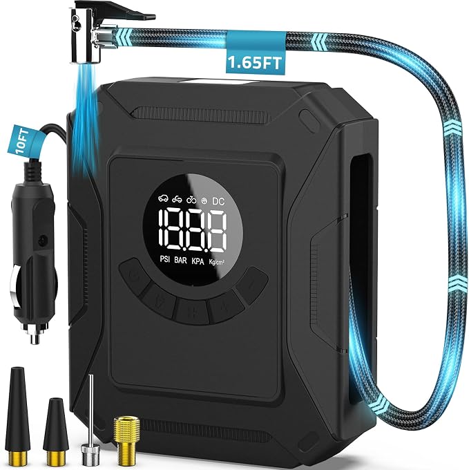 PAULINN Tire Inflator Air Compressor 12V DC Portable Air Pump 150 PSI by PAULINN