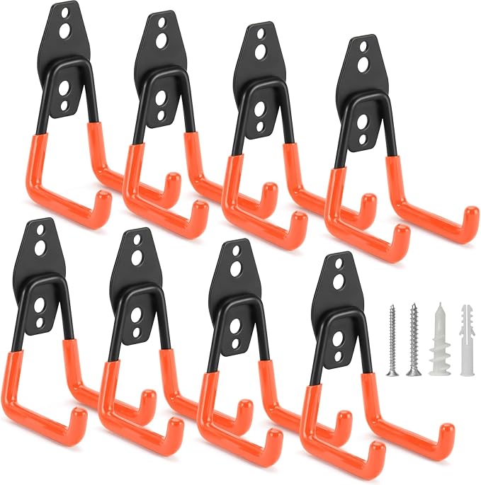 8 Pack Heavy Duty Garage Hooks Storage Organizer Wall Mount Power and Garden by LUPYJI