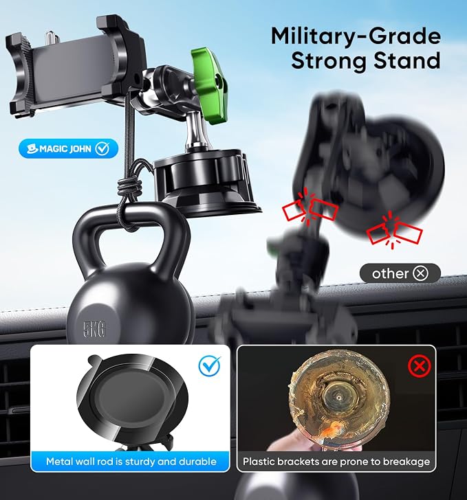 MAGIC JOHN Car Phone Holder, Ultra-Durable Mteal Phone Holders - Image 5