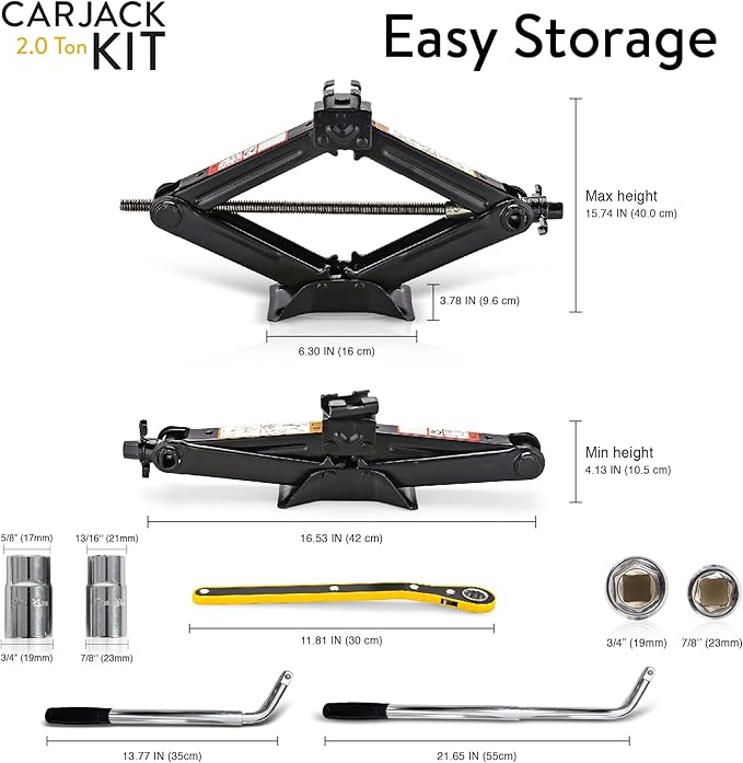 Car Jack Kit | Scissor Jack for Car 2 Ton - Image 5