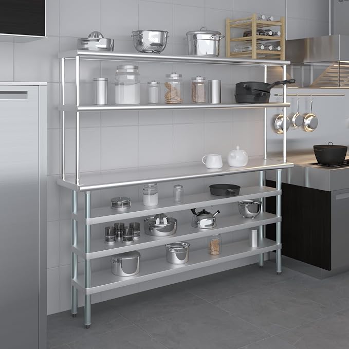 Amgood 14" x 72" Stainless Steel Work Table - Image 6