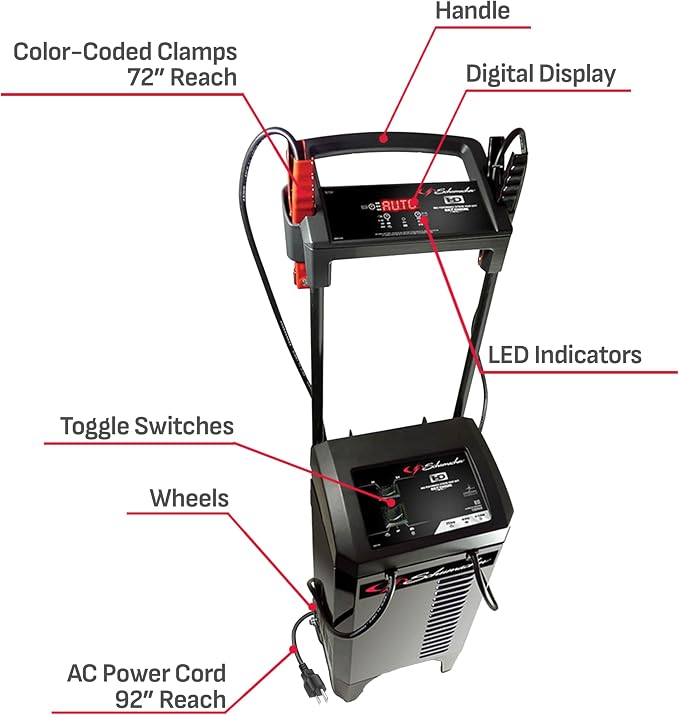 Schumacher Electric Wheeled 6A Car Battery Charger and 275A Engine Starter - Image 6