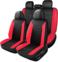 Red Car Seat Covers, Breathable and Waterproof Seat Cover Full Set, PU Premium by HChengkikz