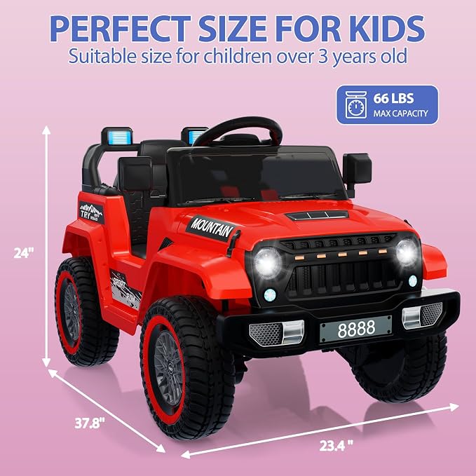 12V Kids Ride On Truck Car, Battery Powered Electric Vehicles - Image 5
